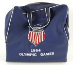 1964 Tokyo Olympic Games USA Carry On Handbag w/ Northwest Orient Airlines Honolulu Luggage Tag