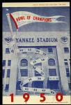 1950 New York Yankees Washington Senators Program and Scorecard (Scored)