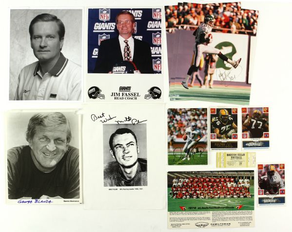 1960s-90s Football Memorabilia Collection w/ Signed Milt Plum Al Toon Photos - Lot of 13