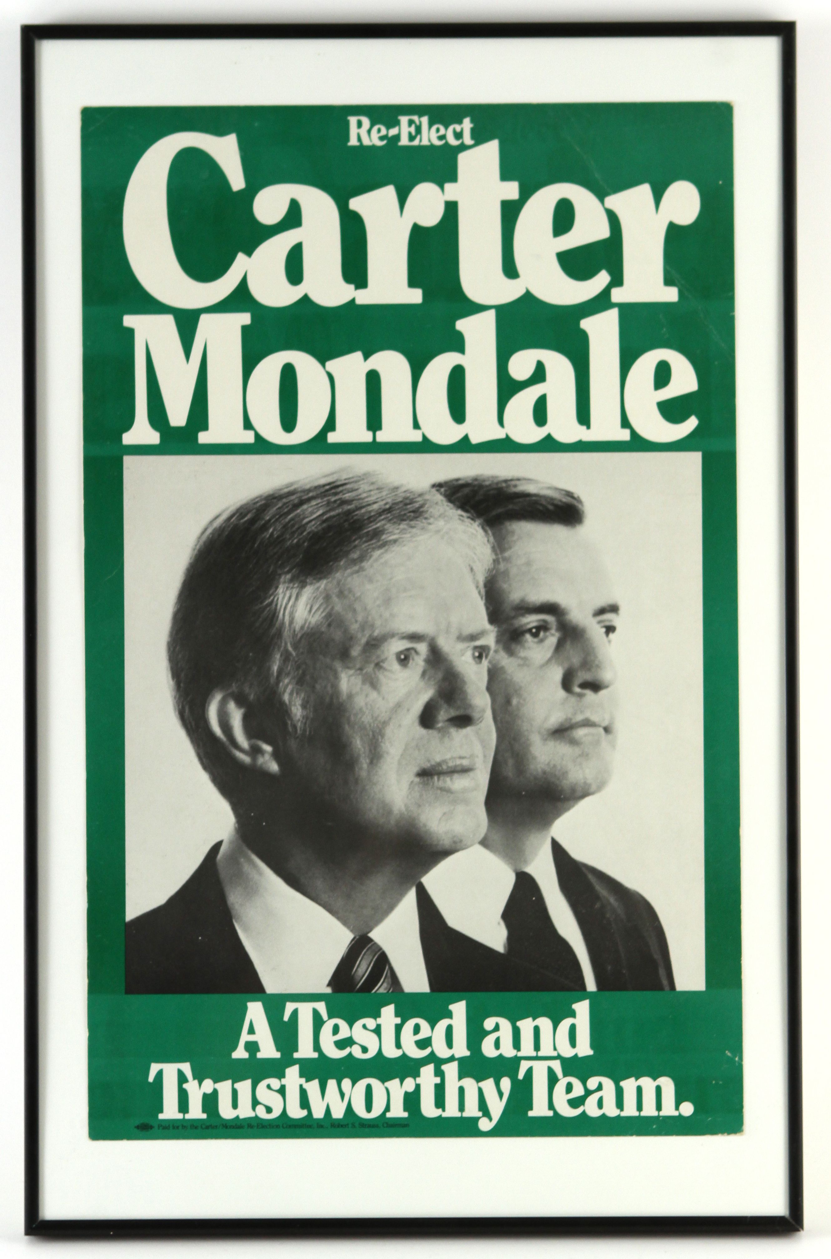 1976 Carter Mondale JOBS HEALTH CARE Campaign Poster TAX JUSTICE 3420 