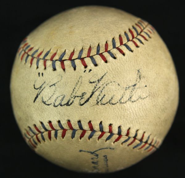 1927-31 Babe Ruth New York Yankees Clubhouse Signed OAL Barnard Baseball (MEARS LOA/JSA) 