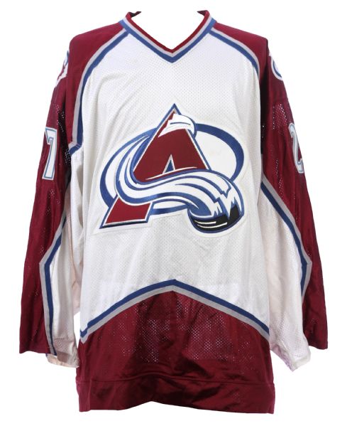 1997-98 Francois Leroux Colorado Avalanche Game Worn Home Jersey (MEARS LOA)