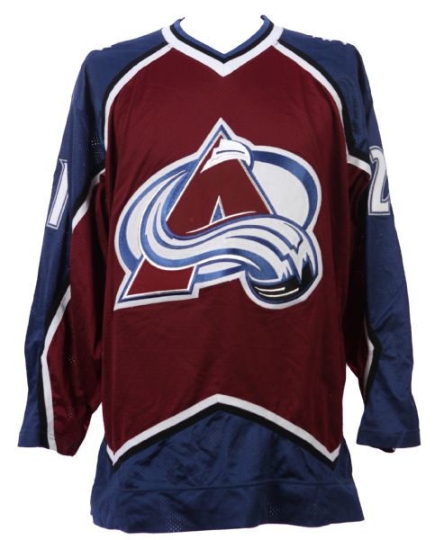 1995-97 circa Peter Forsberg Colorado Avalanche Game Worn Road Jersey (MEARS LOA)