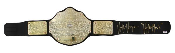 2000s Hulk Hogan Heavyweight Champion Wrestler Signed WWE Replica Title Belt (PSA/DNA)