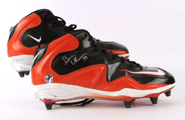 2010 Brian Urlacher Chicago Bears Signed Game Worn Cleats (MEARS LOA/JSA/Urlacher Hologram)
