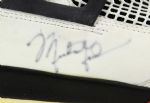 1989 Exceptional Michael Jordan Chicago Bulls Signed Game Worn Air Jordan IV Game Worn Shoes (MEARS LOA & PSA/DNA Full Letter)