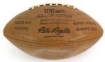 1966 Green Bay Packers Super Worlds Champs Facsimile Stamped Team Signature Football 