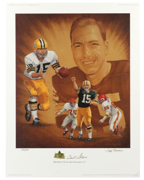 1998 Bart Starr Green Bay Packers Signed 18" x 24" Lithograph (JSA) 144/500