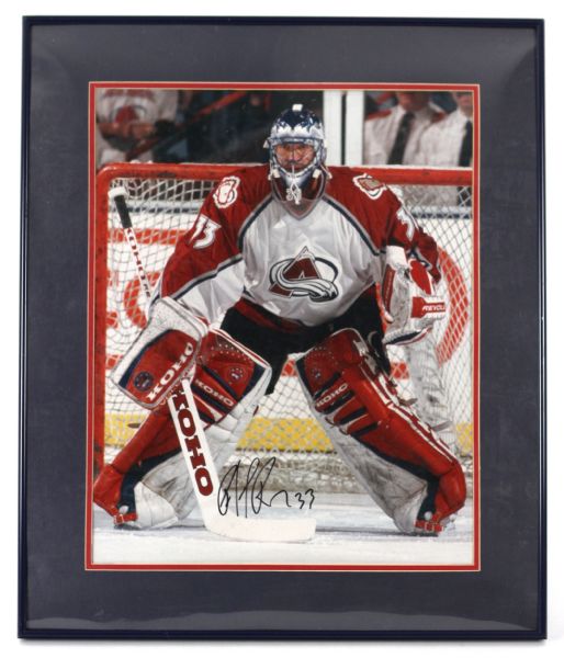 1995-2003 Patrick Roy Colorado Avalanche Signed 22" x 27" Framed Photo (JSA)