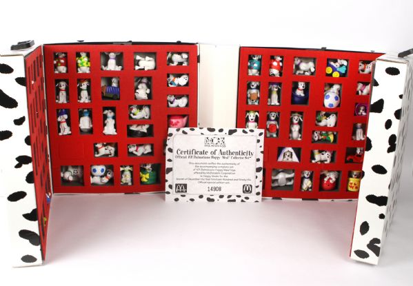 1996 101 Dalmatians McDonalds Happy Meal Collector Toy Set - Lot of 101 with Display/Storage Case (McDonalds COA)