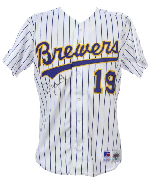 1993 Robin Yount Milwaukee Brewers Signed Home Jersey (MEARS LOA/JSA)