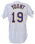 1993 Robin Yount Milwaukee Brewers Signed Home Jersey (MEARS LOA/JSA)