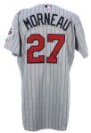 2003 Justin Morneau Minnesota Twins Game Worn Road Jersey (MEARS LOA) Rookie Season