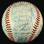 1976 Kansas City Royals Team Signed OAL MacPhail Baseball w/ 36 Signatures Including George Brett, Whitey Herzog & More (MEARS LOA)