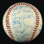 1976 Kansas City Royals Team Signed OAL MacPhail Baseball w/ 36 Signatures Including George Brett, Whitey Herzog & More (MEARS LOA)