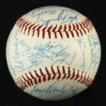 1976 Kansas City Royals Team Signed OAL MacPhail Baseball w/ 36 Signatures Including George Brett, Whitey Herzog & More (MEARS LOA)