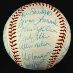 1976 Kansas City Royals Team Signed OAL MacPhail Baseball w/ 36 Signatures Including George Brett, Whitey Herzog & More (MEARS LOA)