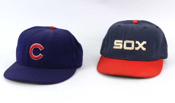 1983-2001 Chicago White Sox Chicago Cubs Game Worn Cap Collection - Lot of 2 w/ Tony La Russa (MEARS LOA)