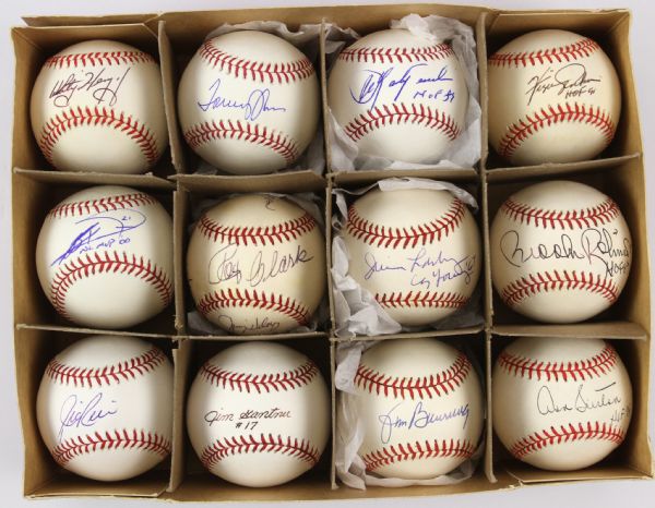 1984-2000s Hall of Fame All Star Award Winner Signed Baseball Collection - Lot of 12 w/ Carl Yastrzemski, Don Sutton & More (MEARS LOA)