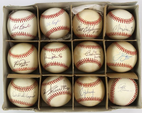 1984-2000s Hall of Fame All Star Award Winner Signed Baseball Collection - Lot of 12 w/ Andre Dawson, Minnine Minoso & More (MEARS LOA)