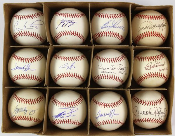 1984-2000s Hall of Fame All Star Award Winner Signed Baseball Collection - Lot of 12 w/ Brooks Robinson, Dale Murphy & More (MEARS LOA)