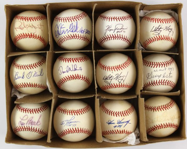 1984-2000s Hall of Fame All Star Award Winner Signed Baseball Collection - Lot of 12 w/ Robin Yount, Carlton Fisk & More (MEARS LOA)