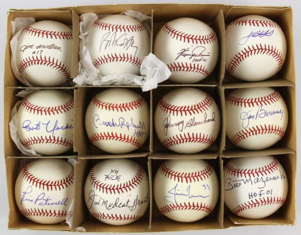 1984-2000s Hall of Fame All Star Award Winner Signed Baseball Collection - Lot of 12 w/ Fergie Jenkins, Bill Mazeroski & More (MEARS LOA)