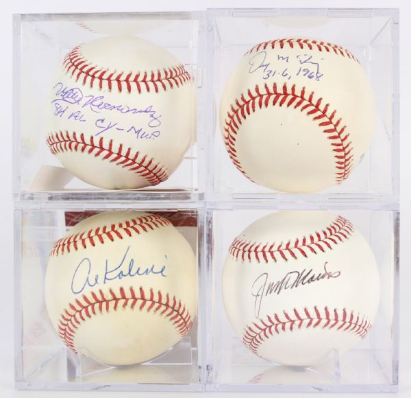 1984-2000s Al Kaline Denny McLain Willie Hernandez Jim Morris Detroit Tigers Signed Baseball Collection - Lot of 4 (JSA)