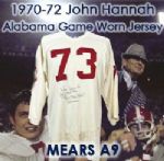 1970-72 John Hannah Alabama Crimson Tide Signed Game Worn Football Jersey (MEARS A8 / JSA)