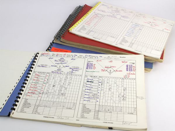 1970s-80s Milwaukee Brewers Texas Rangers Scorebook Collection - Lot of 5