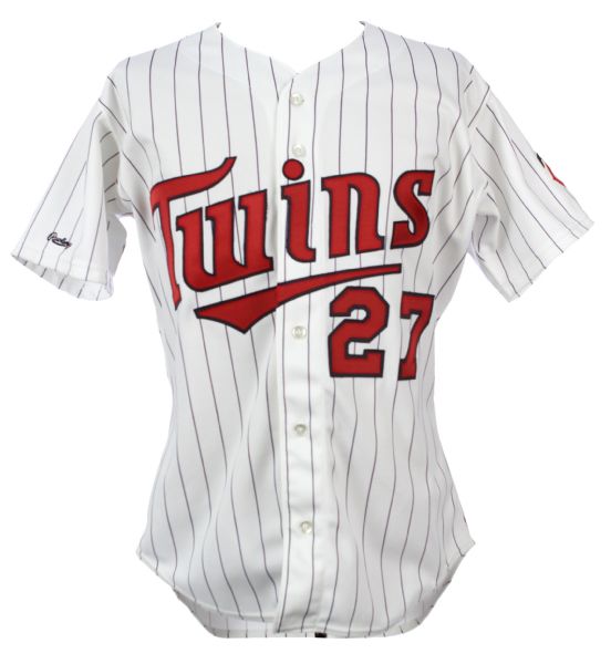 1988 Mark Davidson Minnesota Twins Game Worn Home Jersey (MEARS LOA)