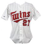 1988 Mark Davidson Minnesota Twins Game Worn Home Jersey (MEARS LOA)