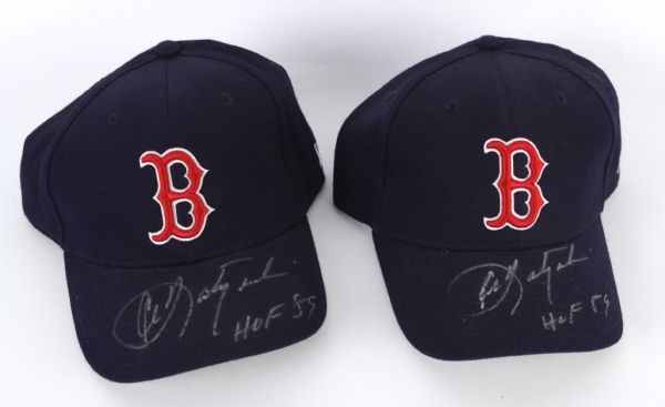 2000s Carl Yastrzemski Boston Red Sox Signed Cap Collection - Lot of 2 (JSA)