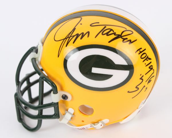 2000s Jim Taylor Green Bay Packers Signed Mini Helmet (JSA)