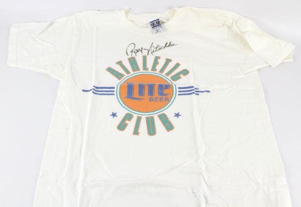 1980s Ray Nitschke Green Bay Packers Signed Miller Lite Athletic Club T Shirt (JSA)