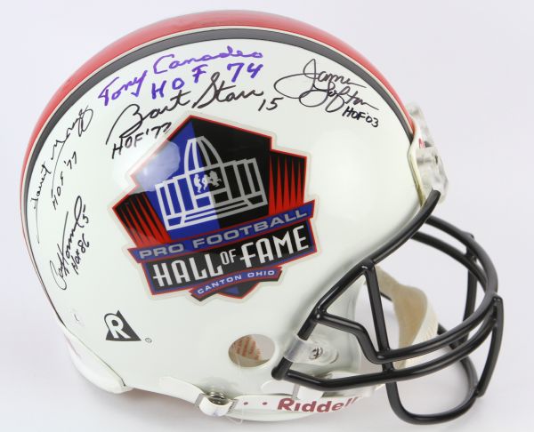 2000s Green Bay Packers Multi Signed Full Size Pro Football Hall of Fame Helmet w/ 10 Signatures Including Bart Starr, Tony Canadeo & More (JSA)
