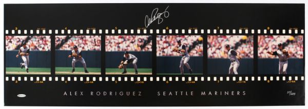 1994-2000 Alex Rodriguez Seattle Mariners Signed 12" x 35" Filmstrip Poster (JSA) 37/203