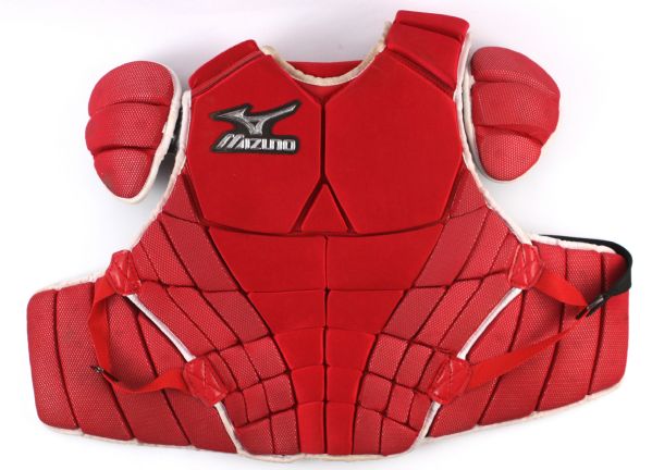 2009 Victor Martinez Boston Red Sox Game Worn Mizuno Chest Protector (MEARS LOA)