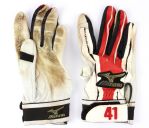 2009 Victor Martinez Boston Red Sox Game Worn Mizuno Batting Gloves (MEARS LOA)