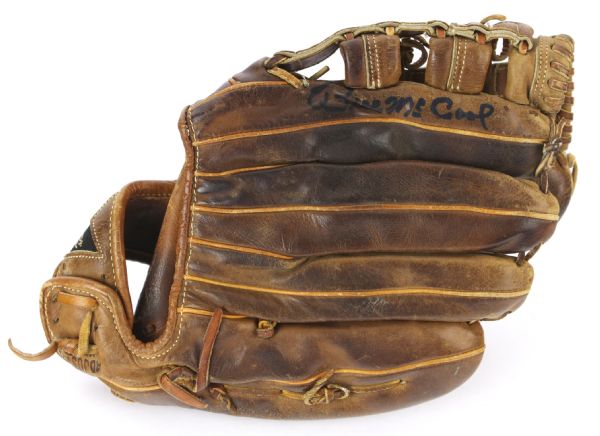 1964-68 Bill McCool Cincinnati Reds Signed Game Worn MacGregor Fielders Mitt (MEARS LOA/JSA)
