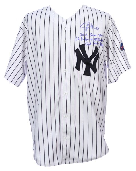 2013 Jim Leyritz New York Yankees Signed Old Timers Game Worn Jersey (MEARS LOA/JSA/Player LOA)