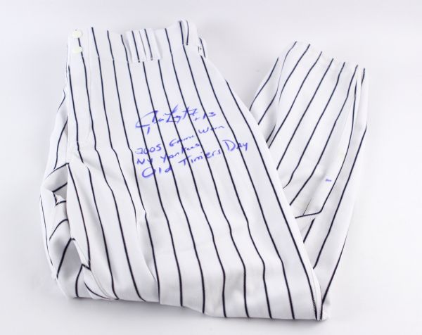 2005 Jim Leyritz New York Yankees Signed Old Timers Game Worn Uniform Pants (MEARS LOA/JSA/Player LOA)