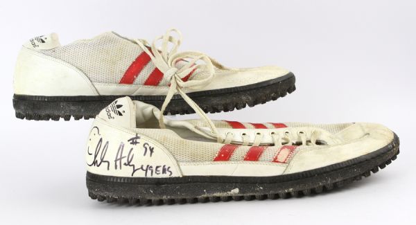1986-91 Charles Haley San Francisco 49ers Signed Game Worn Adidas Turf Shoes (MEARS LOA/JSA)