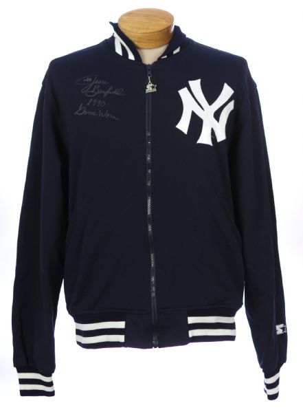 1990 Jesse Barfield New York Yankees Signed Game Worn Warm Up Jacket (MEARS LOA/JSA/Player LOA)