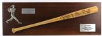1989 Jim Leyritz Albany-Colonie Yankees Signed Louisville Slugger Eastern League Batting Champion 13" x 38" Mounted Display (MEARS LOA/JSA/Player LOA)