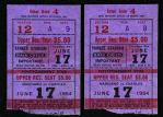 1954 (June 17) Rocky Marciano Ezzard Charles Yankee Stadium Heavyweight Title Fight Ticket Stubs - Lot of 2