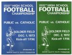 1972-75 Chicagos Annual High School Football Championship Catholic vs. Public Soldier Field 14" x 22" Broadside Collection - Lot of 4