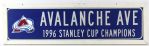 1995-96 Colorado Avalanche Memorabilia Collection - Lot of 3 w/ 14" x 50" Stanley Cup Champions Framed Street Signed & Team Signed Litho/Pennant (JSA)