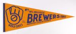 1970's-80's Milwaukee Brewers Full Size Pennant Collection - Lot of 8 w/ 1982 World Series