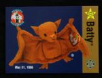 1998 Batty Beanie Baby Milwaukee Brewers Coca Cola Trading Card